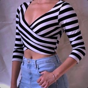 bebe | Cross-front Crop Top